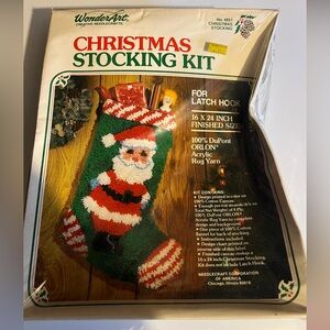 Brand new vintage wonder art Christmas Stocking Kit with Santa Design